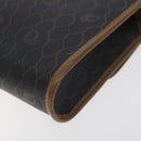 Christian Dior Honeycomb Canvas Shoulder Bag PVC Black Gold Auth SW976-15