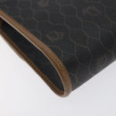 Christian Dior Honeycomb Canvas Shoulder Bag PVC Black Gold Auth SW976-16