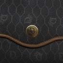 Christian Dior Honeycomb Canvas Shoulder Bag PVC Black Gold Auth SW976-17