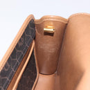 Christian Dior Honeycomb Canvas Shoulder Bag PVC Black Gold Auth SW976-20