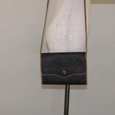 Christian Dior Honeycomb Canvas Shoulder Bag PVC Black Gold Auth SW976-21