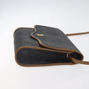 Christian Dior Honeycomb Canvas Shoulder Bag PVC Black Gold Auth SW976-3