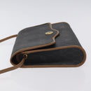 Christian Dior Honeycomb Canvas Shoulder Bag PVC Black Gold Auth SW976-4