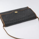 Christian Dior Honeycomb Canvas Shoulder Bag PVC Black Gold Auth SW976-6