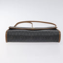 Christian Dior Honeycomb Canvas Shoulder Bag PVC Black Gold Auth SW976-5