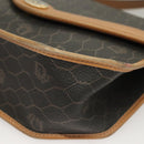 Christian Dior Honeycomb Canvas Hand Bag PVC 2way Black Gold Auth SW977-15