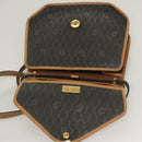 Christian Dior Honeycomb Canvas Hand Bag PVC 2way Black Gold Auth SW977-11