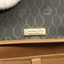 Christian Dior Honeycomb Canvas Hand Bag PVC 2way Black Gold Auth SW977-19
