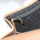 Christian Dior Honeycomb Canvas Hand Bag PVC 2way Black Gold Auth SW977-22