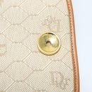 Christian Dior Honeycomb Canvas Shoulder Bag PVC Beige Gold Auth SW979-16