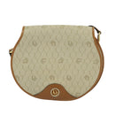 Christian Dior Honeycomb Canvas Shoulder Bag PVC Beige Gold Auth SW979-2