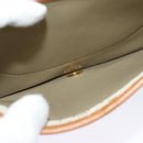 Christian Dior Honeycomb Canvas Shoulder Bag PVC Beige Gold Auth SW979-22