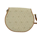 Christian Dior Honeycomb Canvas Shoulder Bag PVC Beige Gold Auth SW979-3