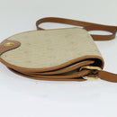 Christian Dior Honeycomb Canvas Shoulder Bag PVC Beige Gold Auth SW979-5