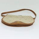Christian Dior Honeycomb Canvas Shoulder Bag PVC Beige Gold Auth SW979-9