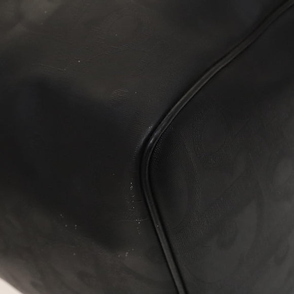 Christian Dior Trotter Canvas Boston Bag Black Gold Auth SW984