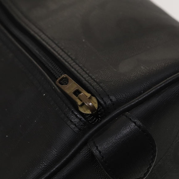 Christian Dior Trotter Canvas Boston Bag Black Gold Auth SW984