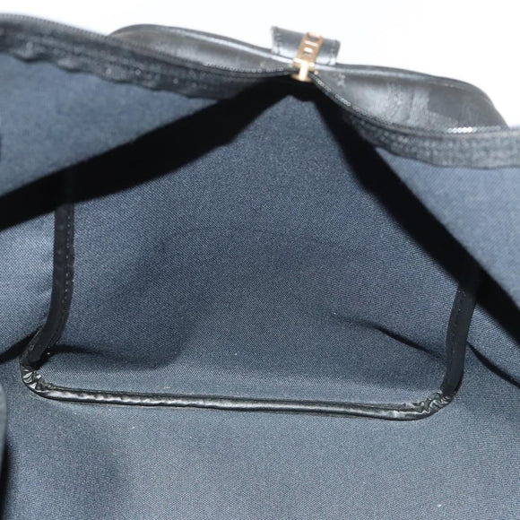 Christian Dior Trotter Canvas Boston Bag Black Gold Auth SW984