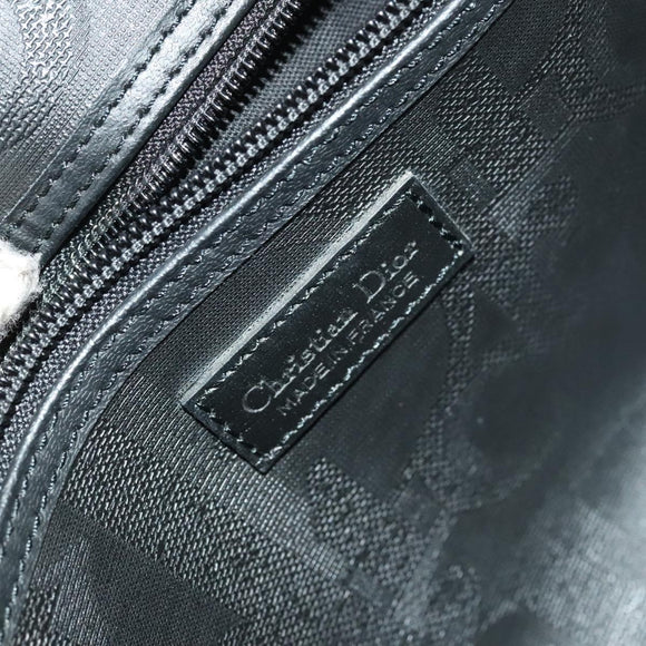 Christian Dior Trotter Canvas Boston Bag Black Gold Auth SW984