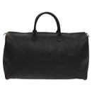 Christian Dior Trotter Canvas Boston Bag Black Gold Auth SW984-2