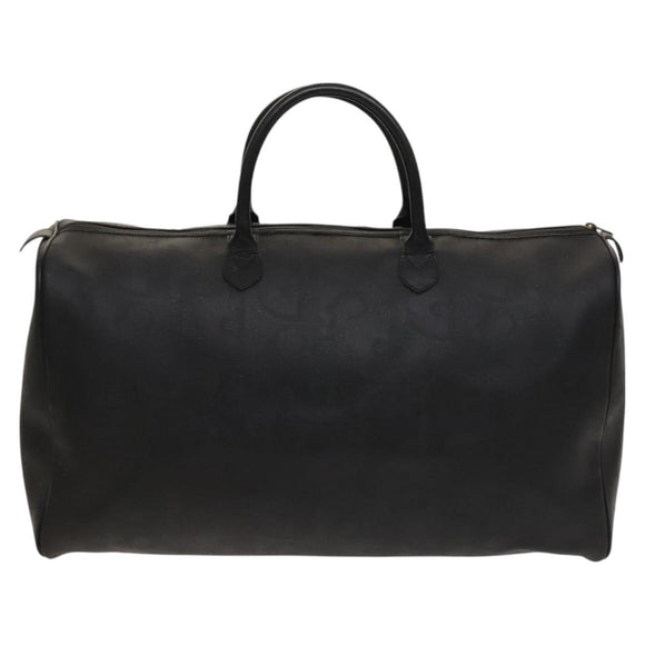 Christian Dior Trotter Canvas Boston Bag Black Gold Auth SW984