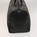Christian Dior Trotter Canvas Boston Bag Black Gold Auth SW984-3