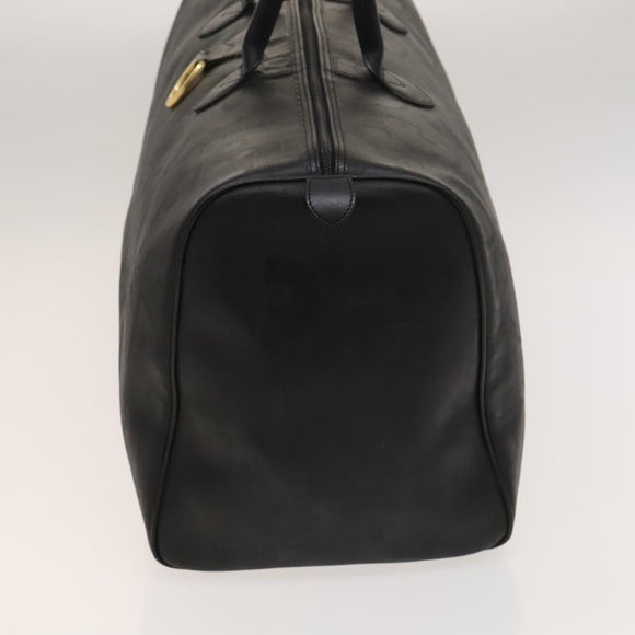 Christian Dior Trotter Canvas Boston Bag Black Gold Auth SW984