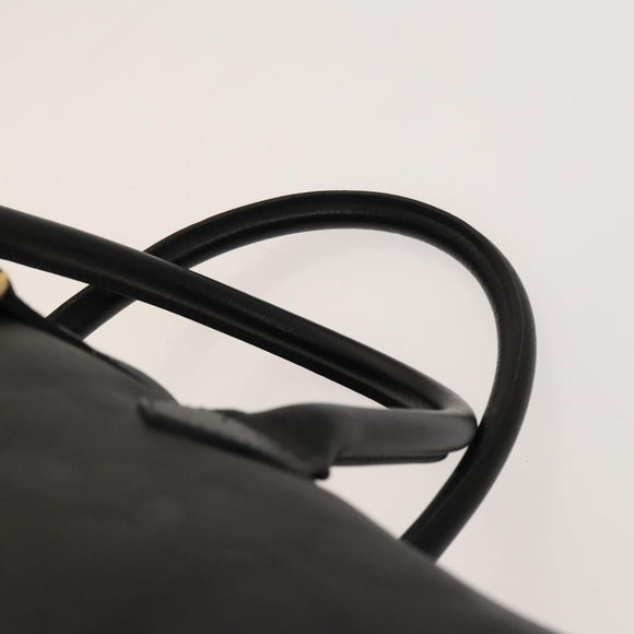 Christian Dior Trotter Canvas Boston Bag Black Gold Auth SW984