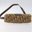 Christian Dior Trotter Canvas Shoulder Bag Brown Gold Auth SW985-11