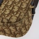 Christian Dior Trotter Canvas Shoulder Bag Brown Gold Auth SW985-12