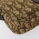 Christian Dior Trotter Canvas Shoulder Bag Brown Gold Auth SW985-13