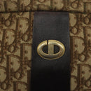 Christian Dior Trotter Canvas Shoulder Bag Brown Gold Auth SW985-16