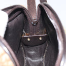 Christian Dior Trotter Canvas Shoulder Bag Brown Gold Auth SW985-20