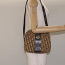 Christian Dior Trotter Canvas Shoulder Bag Brown Gold Auth SW985-22