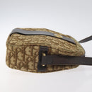 Christian Dior Trotter Canvas Shoulder Bag Brown Gold Auth SW985-4