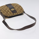 Christian Dior Trotter Canvas Shoulder Bag Brown Gold Auth SW985-7