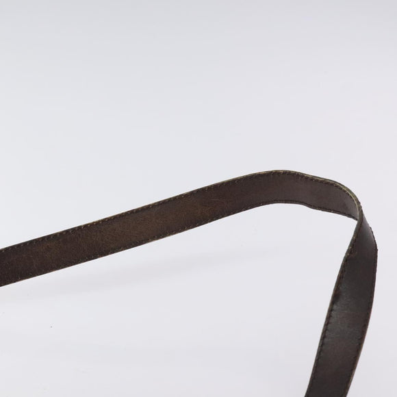 Christian Dior Trotter Canvas Shoulder Bag Brown Gold Auth SW985