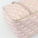 Christian Dior Trotter Canvas Romantic Tote Bag PVC Pink Silver Auth SW986-16