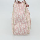 Christian Dior Trotter Canvas Romantic Tote Bag PVC Pink Silver Auth SW986-3