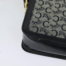 CELINE C Sulky Shoulder Bag Canvas Navy Gold Auth SW991-16