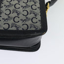 CELINE C Sulky Shoulder Bag Canvas Navy Gold Auth SW991-9