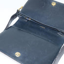 CELINE C Sulky Shoulder Bag Canvas Navy Gold Auth SW991-10