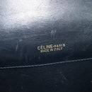 CELINE C Sulky Shoulder Bag Canvas Navy Gold Auth SW991-18