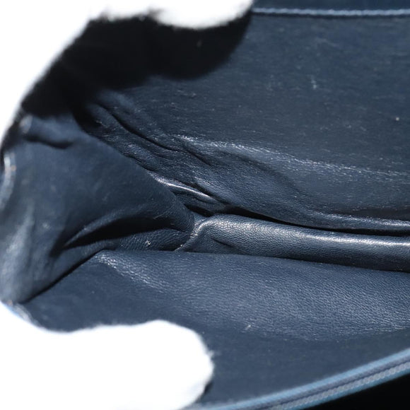 CELINE C Sulky Shoulder Bag Canvas Navy Gold Auth SW991