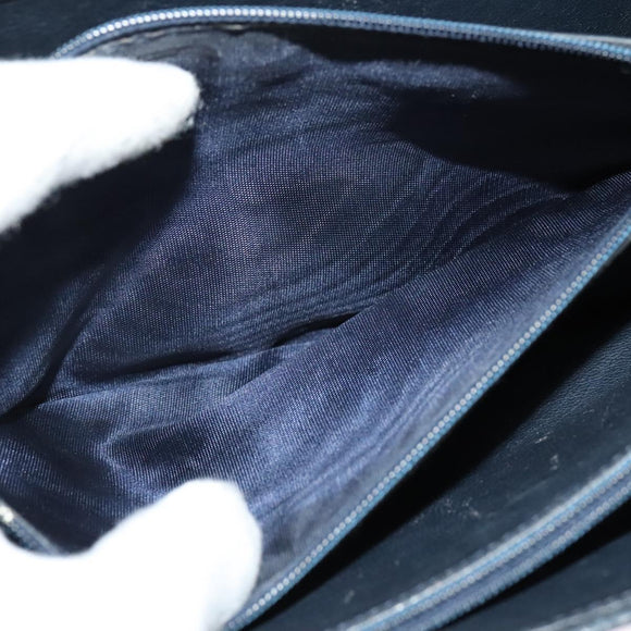 CELINE C Sulky Shoulder Bag Canvas Navy Gold Auth SW991