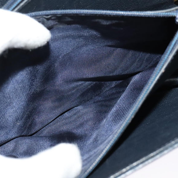 CELINE C Sulky Shoulder Bag Canvas Navy Gold Auth SW991