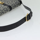 CELINE C Sulky Shoulder Bag Canvas Navy Gold Auth SW991-7
