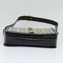 CELINE C Sulky Shoulder Bag Canvas Navy Gold Auth SW991-5