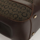 CELINE C Macadam Canvas Hand Bag Brown Gold Auth SW992-10