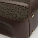 CELINE C Macadam Canvas Hand Bag Brown Gold Auth SW992-12